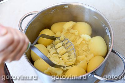 Картофельное пюре с луком и беконом, Шаг 04