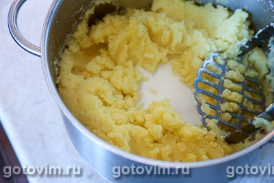 Картофельное пюре с луком и беконом, Шаг 06