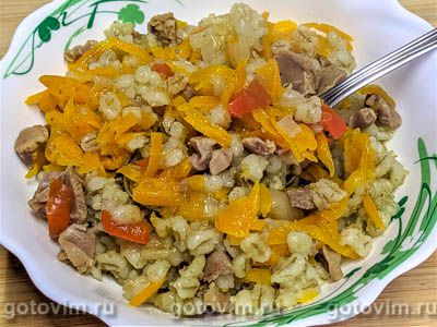 Каша перловая с овощами и субпродуктами