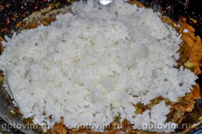 Рисовая каша с сушеными грибами, Шаг 05