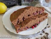 Шоколадный бисквит с кофе и клюквой в микроволновке