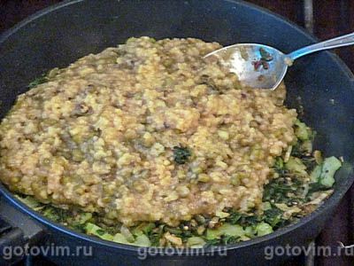 Кичари (кхичри) со шпинатом и сельдереем, Шаг 05