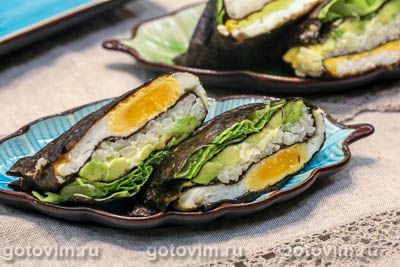 Фотография рецепта Кимбап с авокадо и яйцом