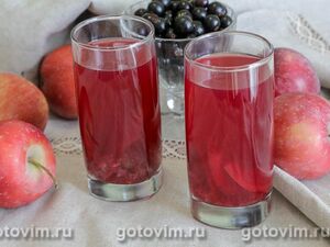 Компот из черной смородины и яблок в мультиварке