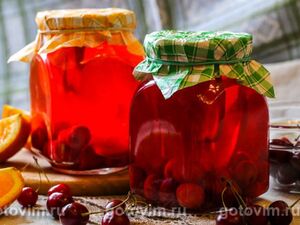 Компот из вишни с апельсином