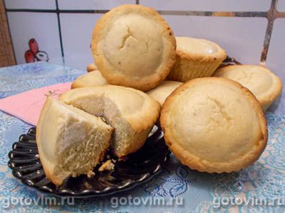 Песочные корзиночки с бананово-творожной начинкой. Фото-рецепт