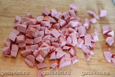 Картофельные котлеты из пюре с колбасой и сыром, Шаг 03