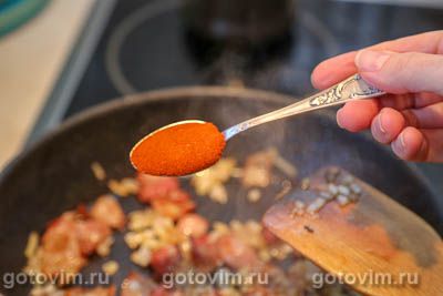 Чечевица с кровяной колбасой и беконом, Шаг 05