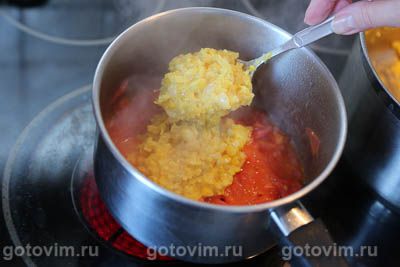 Каша из свежей кукурузы с помидорами и яйцом, Шаг 10