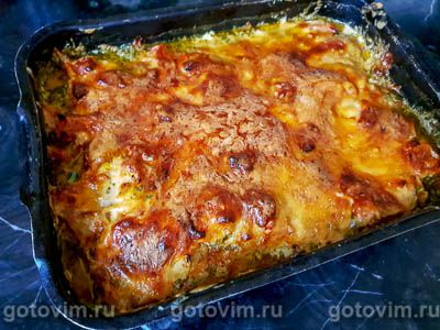  Куриные бедра, запеченные в сливочном соусе с помидорами и сыром моцарелла, Шаг 07