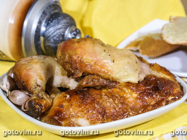 Курица с чесноком. Фотография рецепта