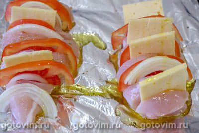 Запеченное куриное филе с сыром и помидорами, Шаг 03