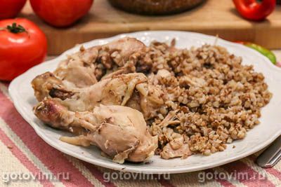 Гречка с курицей в банке в духовке