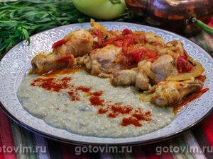 Курица с пюре из баклажанов по-турецки
