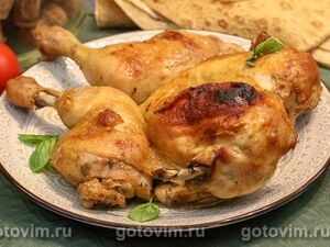 Курица в двойном маринаде, запеченная в духовке