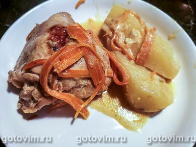 Курица с картошкой и морковью по-корейски в сливочном соусе. Фото-рецепт