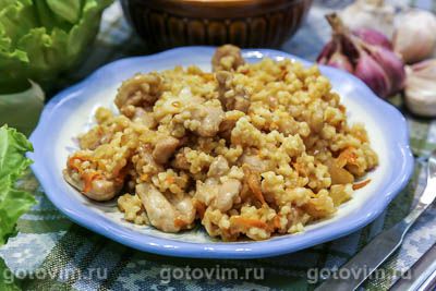 Пшенная каша с курицей и овощами