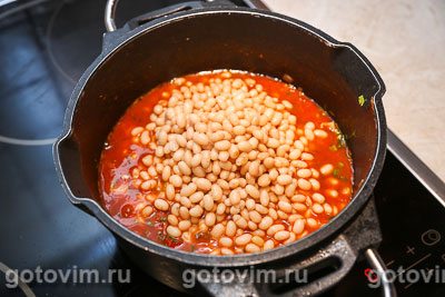 Курица в пряном томатном соусе с белой фасолью и тыквой по-мароккански, Шаг 05