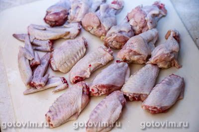 Куриные крылышки в глазури из томатного соуса с коньяком, Шаг 01
