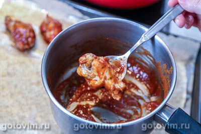 Куриные крылышки в глазури из томатного соуса с коньяком, Шаг 10