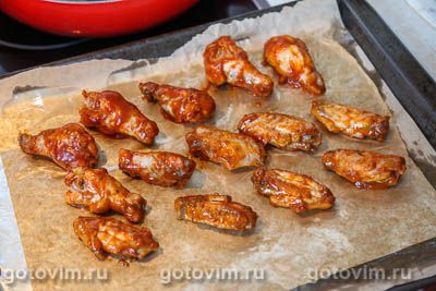 Куриные крылышки в глазури из томатного соуса с коньяком, Шаг 11