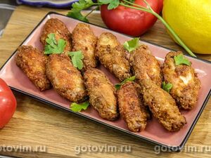 Куриные крылышки в панировке с разрыхлителем во фритюре