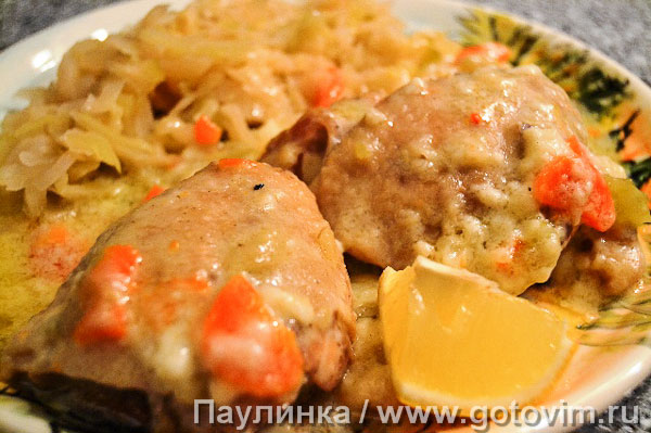 Курица по-чешски с капустой по-моравски (Курица на смЕтане). Фотография рецепта