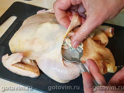 Курица, запеченная с шалфеем и соленой грудинкой, Шаг 02