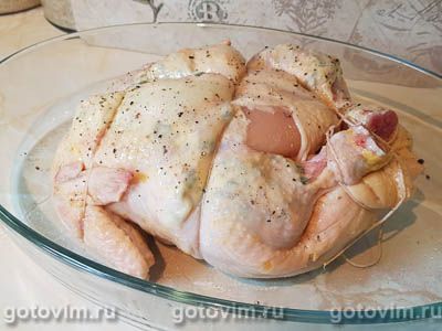 Курица, запеченная с шалфеем и соленой грудинкой, Шаг 03