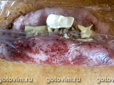 Куриный рулет с плавленым сыром и грибами, Шаг 06