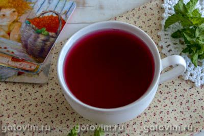 Квас из черники с мятой. Фотография рецепта Квас из черники с мятой. Фотография рецепта