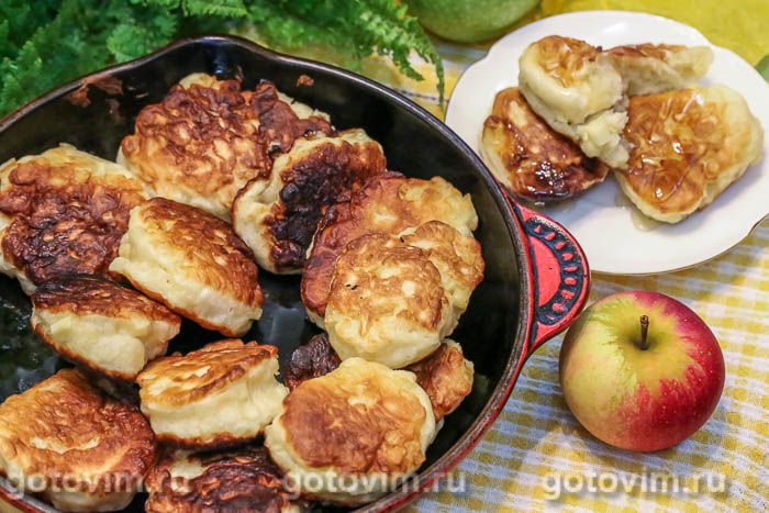 Рацухи - пышные польские оладьи с яблоками. Фотография рецепта