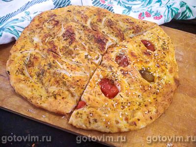 Картофельная фокачча с помидорами черри. Фото-рецепт