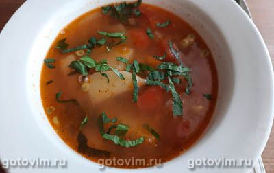 Фотография рецепта Овощной суп из свежего зеленого горошка