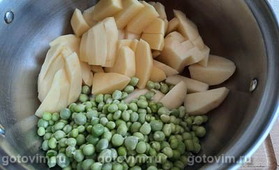 Овощной суп из свежего зеленого горошка, Шаг 04