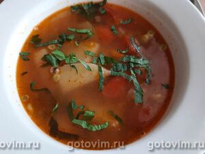 Овощной суп из свежего зеленого горошка