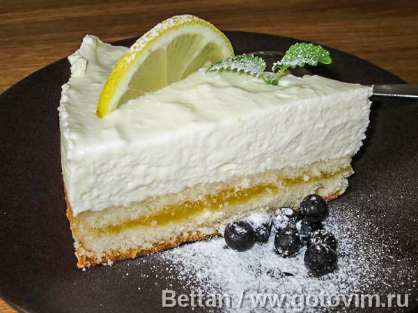Творожный торт «Лимонное настроение». Фотография рецепта