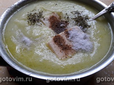 Суп-пюре из лука порея с картофелем и сыром, Шаг 07