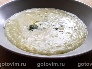Суп-пюре из лука порея с картофелем и сы