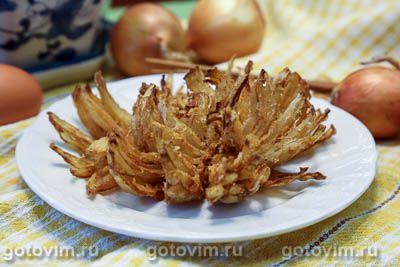 Жареный лук «Хризантема». Фото-рецепт