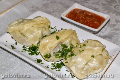 Манты с мясом и картошкой. Фото-рецепт