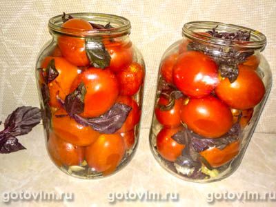 Маринованные помидоры с базиликом, Шаг 03