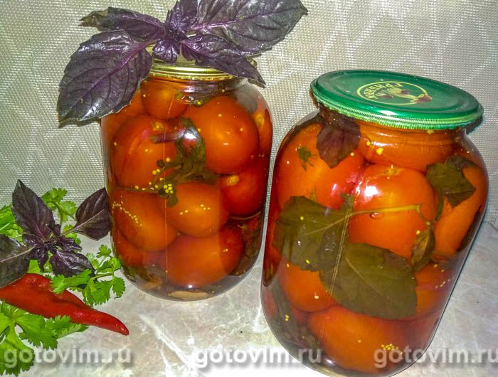 Маринованные помидоры черри с петрушкой