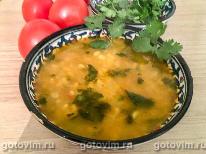 Марокканский суп с перловкой. Фотография рецепта
