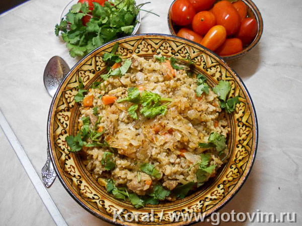 Машкичири (каша из маша и риса с мясом по-узбекски). Фотография рецепта