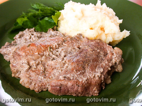Мясо в грибном соусе. Фотография рецепта