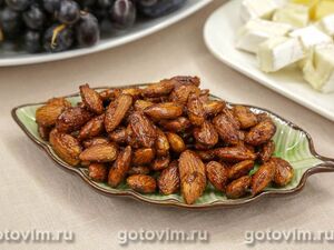 Закусочный миндаль в глазури из соуса терияки в микроволновке