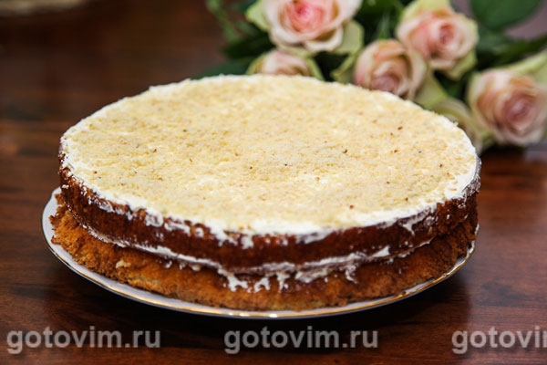 Миндальный торт с масляным кремом. Фотография рецепта