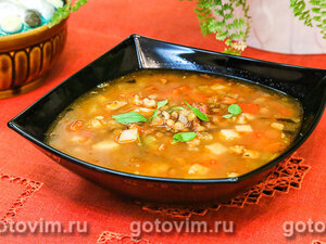 Чечевичный суп с маслинами – кулинарный рецепт