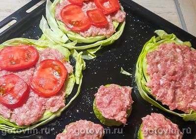 Стожки из фарша с помидорами в духовке (с сыром) — рецепт с фото пошагово